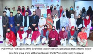 KP Youth Affairs Holds Session on Marriage Rights, Nikah Nama Literacy