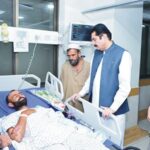 Governor Faisal Karim Kundi Visits Kohat Police Lines Blast Victims at LRH