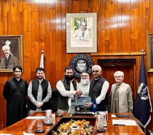 Prof. Gul Muhammad Khan, Prof. Johar Ali Sign MoU for AI Training & Cyber Security